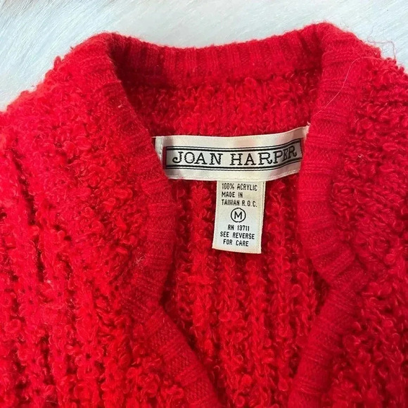🎉Sweater ClearOut🎉 Oversized vintage‎ red 2 pocket cardigan - Picture 2 of 6